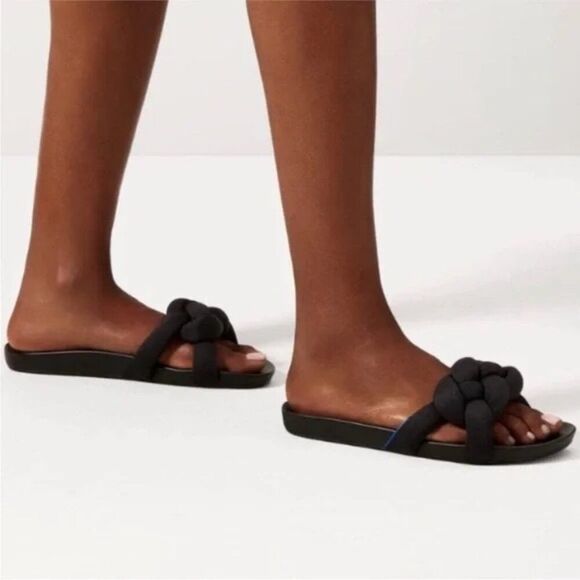 Rothy’s Black Bubble Slides Sandals Women's size 6.5 - Picture 1 of 9